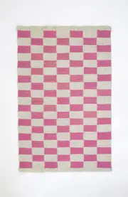 Archive New York Zapotec Checkered Pink Handwoven Flatweave Wool Rug at Nordstrom, Size 2Ft 0In X 3Ft 0In