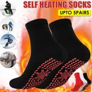 Foot Pain Relief Therapy Socks Health Heating Magnetic Tourmaline Black Color