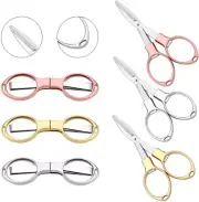 6PCS Folding Scissors, Portable Stainless Steel Travel Scissors, Glasses-Shaped