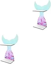 STOBAZA Pcs Iridescent Mermaid Wall Shelf Boys and Girls Bookshelves Floating Decorative Storage for Nursery Bathroom Bedroom