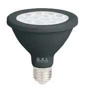 (50 Pack) G.A.L 12W LED Globe PAR30 E27 - 240V - 6500K - IP65 - Black - BULK