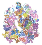 Care Bears Themed Lot of 53 Assorted Sticker Decals