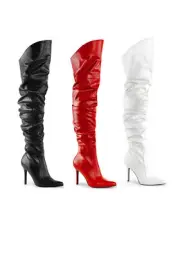 Dominatrix Thigh High Scrunch Drag Queen Crossdresser 4" Stiletto Boots