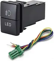1pc Dual Key Switch Dual Switch Fog Light Daytime Running Light Switch Button Compatible with Toyota Switches and relays(Fog Lights LED)