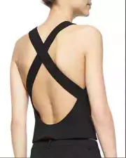 T by Alexander Wang Cross-back Front-zip Top SZ 2 - NWT