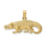 14k Yellow Gold 2-D Textured Alligator Charm