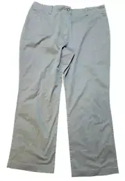 Chico's Pants Women Size Large Olive Green Straight Leg Stretch New Work 3 Short