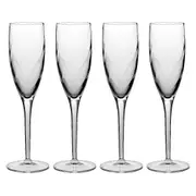 4pc Luigi Bormioli Canaletto 195ml Champagne Flute Glasses Set Stemware Clear