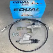 Budget EM2 Clutch Master Cylinder Kit Black Steel Line for 04-08 Acura TSX (All)