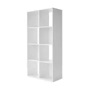 6-Cube Bookshelf 4-Tier Bookcase w/ Anti-Tippling Kits Floor Display Shelf White