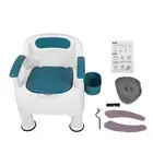 Bedside Commode Toilet Chair Prevent Slip Double Sealing 330lb Load BearingSLS