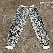 Chaser Women's Animal Print Jogger Pants Size M Loungewear Leopard Print Novelty