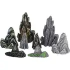 8pcs Miniature Rockery Models Micro-landscape Rockery Statues Outdoor Landscape