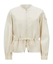 Moncler Logo Patch Zip-Up Jacket 1,2 White Ivory