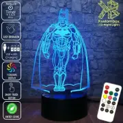 BATMAN DARK KNIGHT STATUE FIGURE 3D LED BATTERY USB NIGHT LIGHT 7 COLOUR REMOTE
