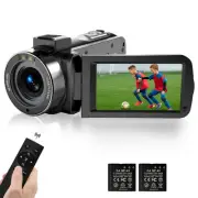 4K 56MP Video Camera Camcorder, 18X Digital Zoom 270°Rotation 3.0" IPS Touch ...