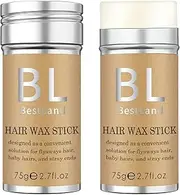 BestLand 2 Pack Hair Wax Stick, Styling Stick for Edge Control, Hair Finishing, and Frizz/Baby Hair Taming - Slick Back Stick for Kids & Women, Tamer for Flyaways, Hair Bun Maker