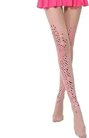 [GSHOPVV] Sexy Mermaid Shiny Pearl Tattoo Legging Tights Pantyhose for Women, Red, One Size