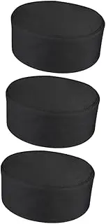 [Healeved] 3Pcs Unisex Breathable Chef Hat Adjustable Mesh Caps for Men Women for Restaurants Catering and Baking Black