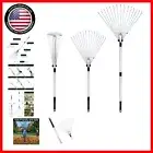 Multipurpose Folding Leaf Rake - Compact, Telescopic & Lightweight for All Ages
