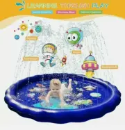 Splash Pad Kids Sprinkler Mat Wading Pool Toddlers Water Play Outdoor Summer 68"