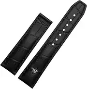 FULNES Genuine Leather Watch Strap 20mm 22mm for Maurice Lacroix Watchband Folding Buckle Leisure Business Cow Leather Bracelet (Color : Black no Buckle, Size : 20mm)