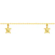 9ct Gold 19cm Multi Turtles Trace Bracelet