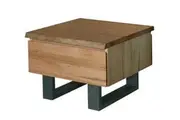 MD Nancy Solid Timber Metal Leg 1 Drawer Lamp Table