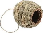 INOOMP Hand Woven Grass House for Small Pets Hideaway for Hamsters Rabbits and Squirrels Comfortable Habitat Decor for Dwarf Hamster and Guinea Pig