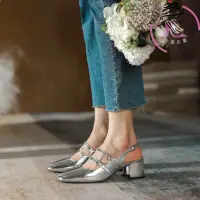 在飛比找蝦皮購物優惠-【XM】女鞋 瑪莉珍鞋 高根涼鞋 韓國瑪莉珍鞋 英倫鞋女 高
