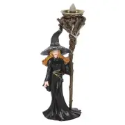 Something Different Witch with Staff Backflow Incense Burner 22.5cm