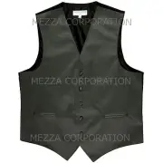 New Men's Vesuvio Napoli Tuxedo Vest Waistcoat only prom wedding party Dark Gray