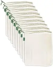 Earthwise Reusable Mesh Produce Bags - Washable Set of 9 Premium Bags, Transparent Lightweight, Strong See-Through Mesh for Shopping, Transporting and Storing Fruits and Veggies