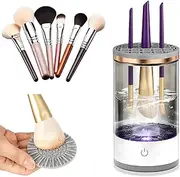 Makeup brush cleaner - Quick makeup brush cleaner machine - Quick cleaning set suitable for most makeup brush sizes with Makeup Brush Cleaner Mat - 7000 RPM Electric Cosmetic Automatic Brush Spinner