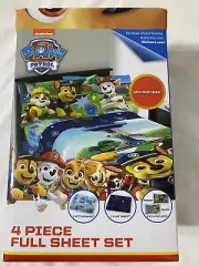 Nickelodeon Paw Patrol 4 Pc Full Sheet Set kids bedding new #82266