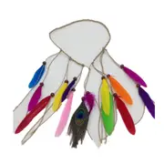 2PCS Indian Feather Headband Tassel Hemp Rope Bohemian Peacock Feathers Hairband for Women Girls Festival Headdress