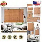 Versatile Bamboo Roll Up Shades - Durable Light Filtering Curtains 32"W x 72"L