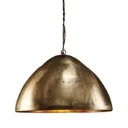P51 Large 1 Light Iron Riveted Dome Pendant Antique Brass - ZAF11044BR