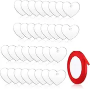 GRIRIW Acrylic Heart Shape Keychain Tag DIY Decorative Home Accessory for Valentine's Day Heart Pendant