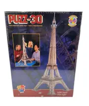 Brand New Puzz 3D Eiffel Tower 703 Piece 1995 Milton Bradley Puzz3D 3 Feet Tall