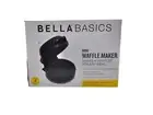 New In Box BellaBasics Black Mini Personal Electric Waffle Maker 4" For Any Meal