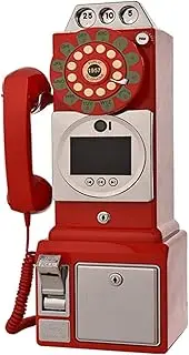 Video Audio Guestbook, 1080p Video Audio Wedding Phone with Camera Recording, Antique Phone Ornament, Record Personalized Audio Message,Red