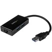 StarTech USB 3.0 to Gigabit Network Adapter with Built-In 2-Port USB Hub USB31000S2H