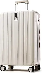 [Hanke] 20 Inch Carry On Suitcase Lightweight Cabin Suitcase PC Hard Shell Suitcases with Wheels, Ivory White, 29 Inch Checked, Hand Luggage
