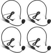 4 Pieces Headset Microphone, Flexible Boom for Voice Amplifier Not Phone or PC,