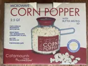 Microwave Popcorn Popper Catamount Glass Corn Popper 2 1/2 Quarts New 4526