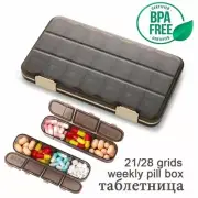 Weekly Pill Box Large Capacity Medicine Dispenser Compartment Case Container