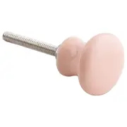 Minimalist Round Ceramic Cabinet Knob, Light Peach