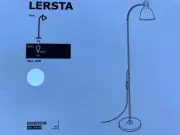 IKEA LERSTA Modern Aluminium Floor/Reading Lamp Light 131cm Adjustable Arm (E27)