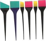 Healvian 6pc Hair Dye Applicator Brush Set Tint Brush Bowl for Diy Highlights Professional Hair Coloring Tool Kit Random Color